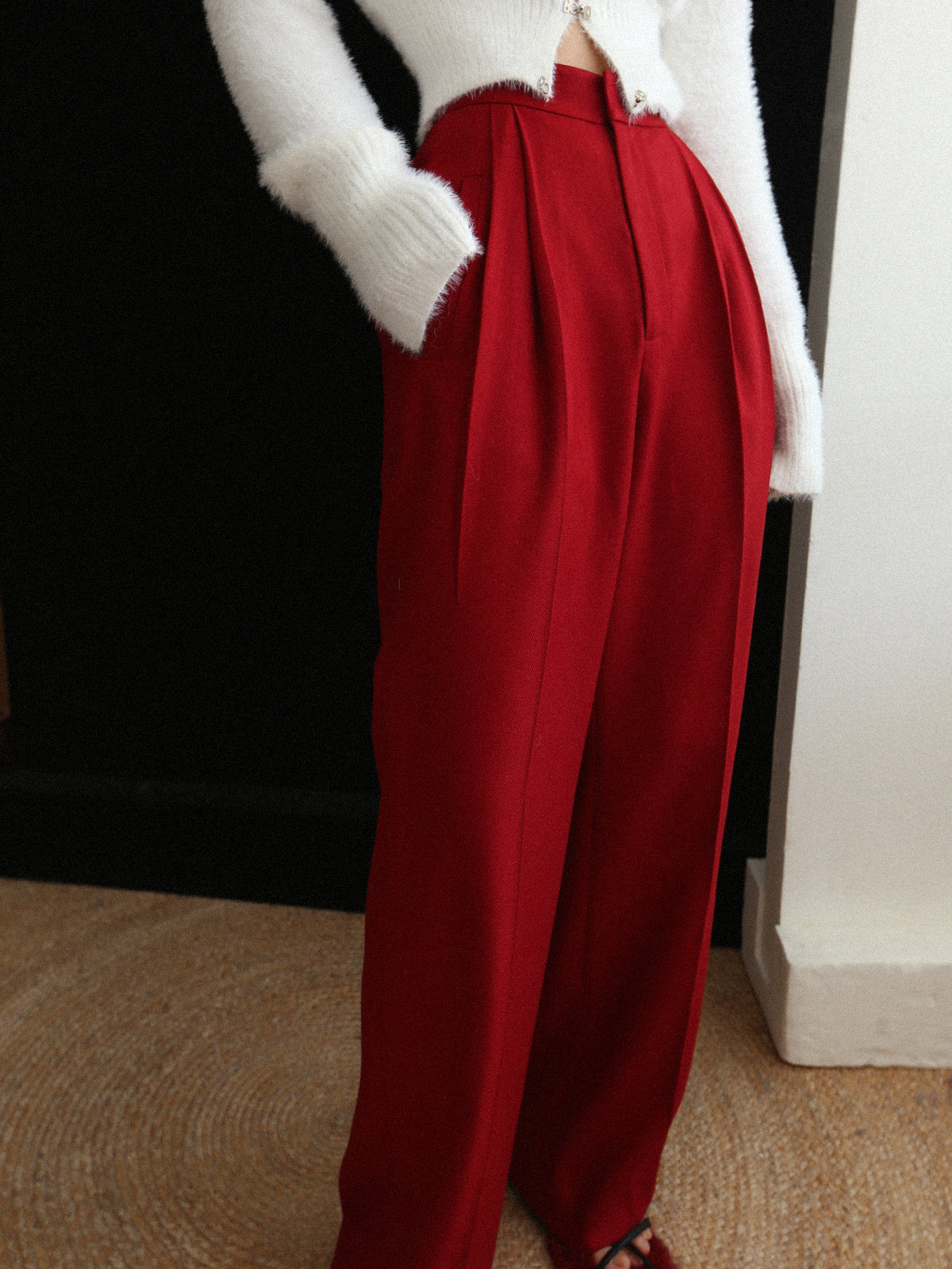 Orta Bel Plise Tapered Pantolon