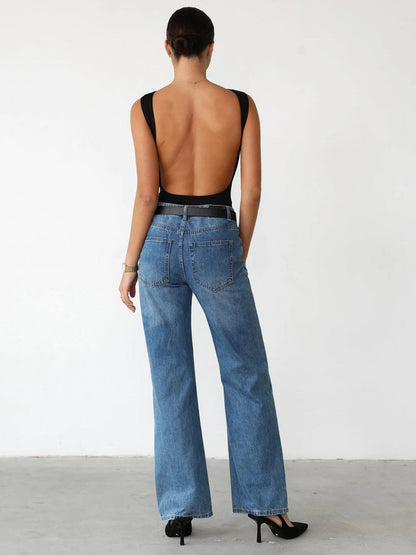 Slinky's Açık Sırtlı Kolsuz Bodysuit