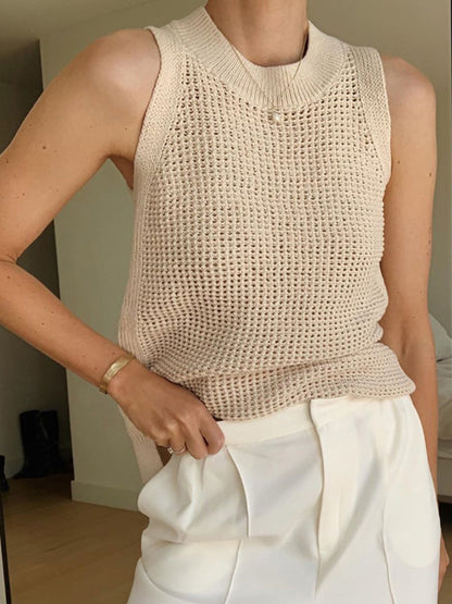 Knit Hollow Düz Askılı Üst