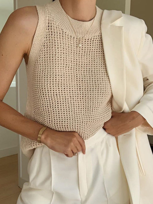 Knit Hollow Düz Askılı Üst