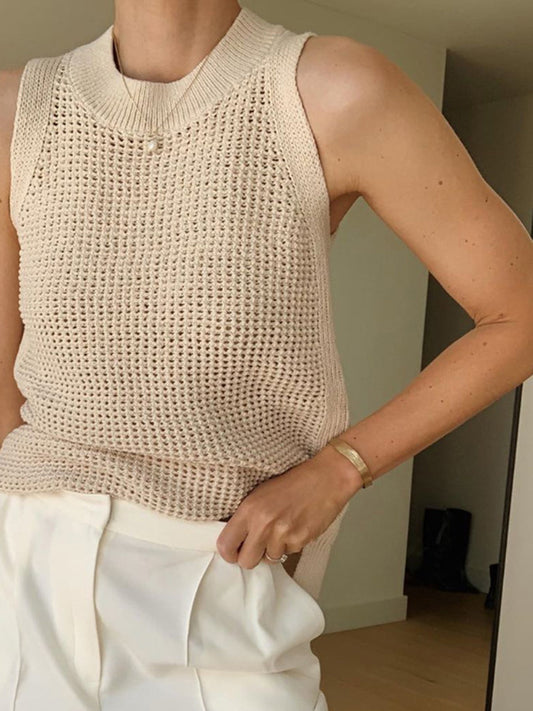 Knit Hollow Düz Askılı Üst
