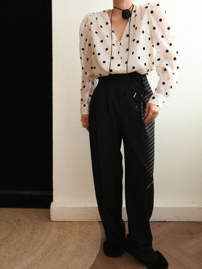Şeffaf Dots Bluz