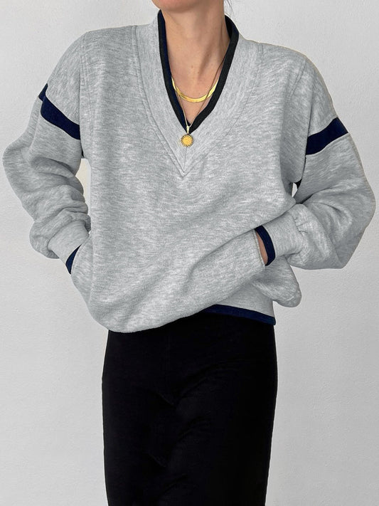 Kontrast Trim Oversized Sweatshirt