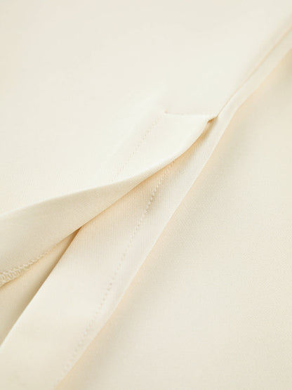 Sert Kemer Üstü ile Geniş Paça Pantolon Takımı