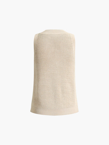 Knit Hollow Düz Askılı Üst