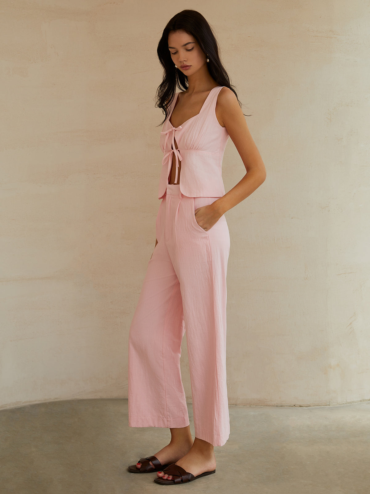 Tatlı Kurdele Dekor Pantolon Seti