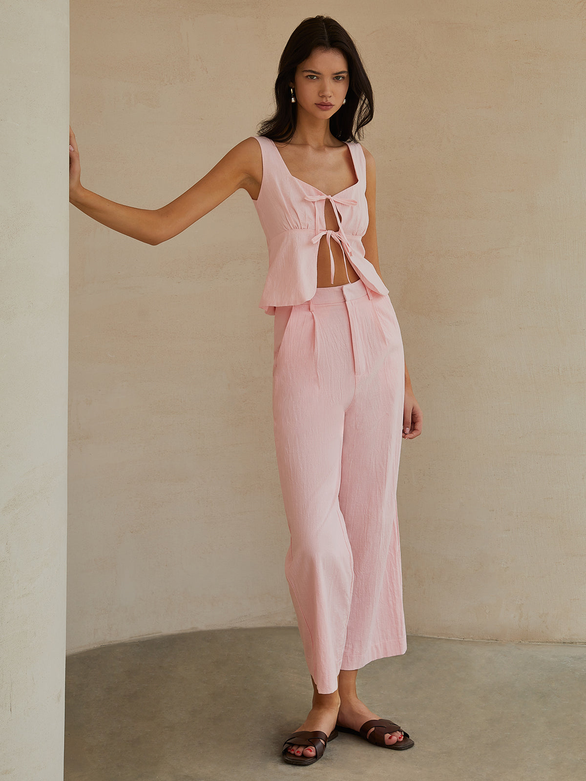 Tatlı Kurdele Dekor Pantolon Seti