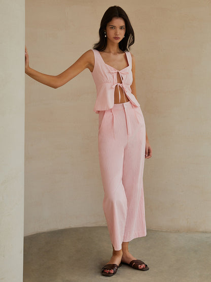 Tatlı Kurdele Dekor Pantolon Seti