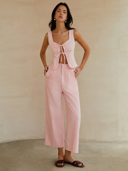 Tatlı Kurdele Dekor Pantolon Seti