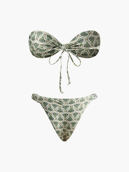 Baskılı Straplez Bikini Seti