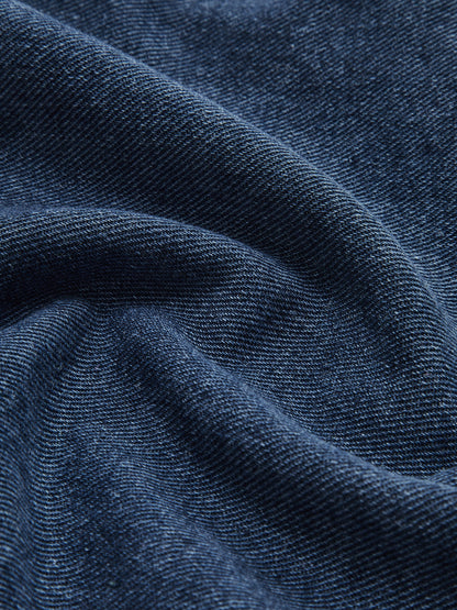 Sıradan Göğüslü Reverek Denim Ceket