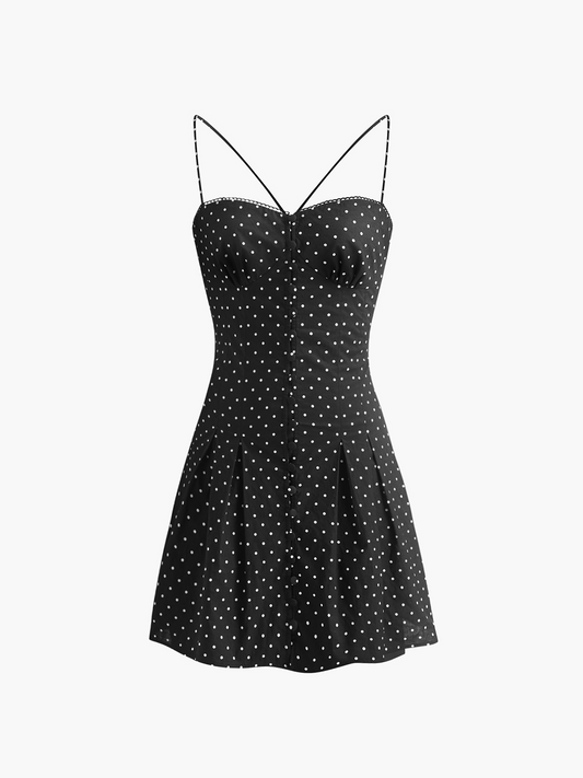 Striped Lace-Up Backless Mini Dress