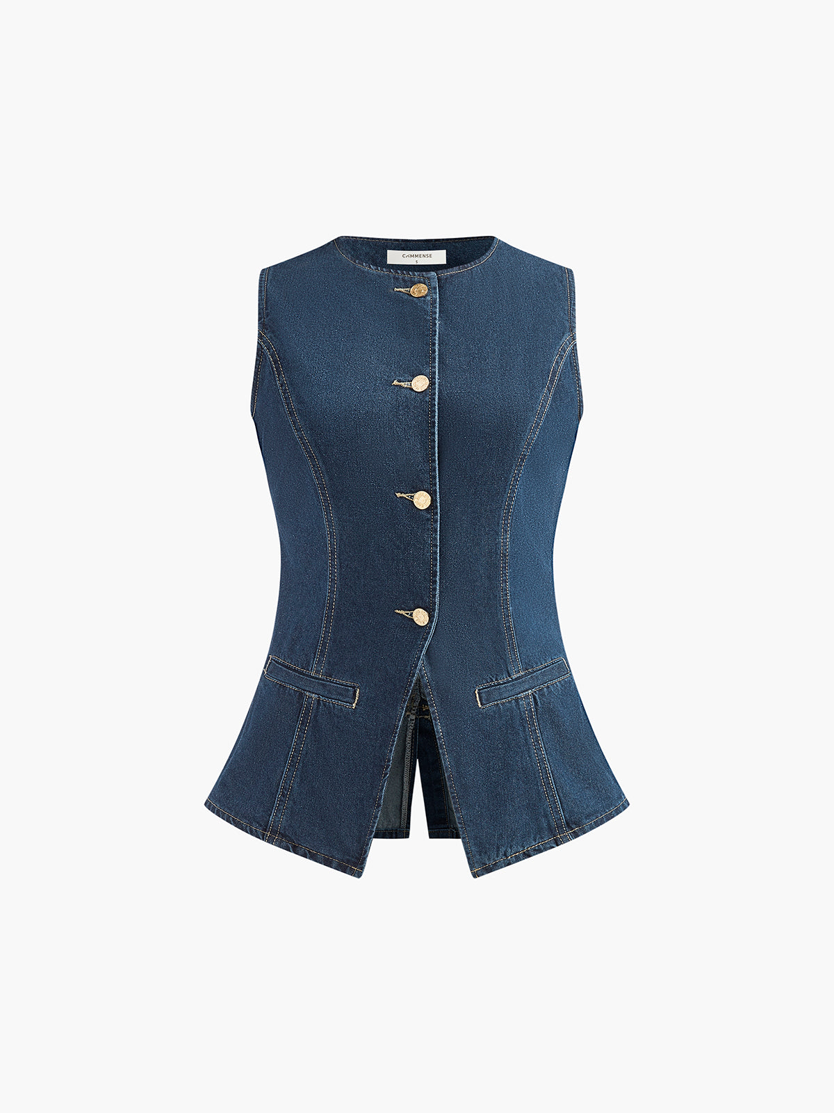 Kot Peplum Yelek ile Şort Takımı