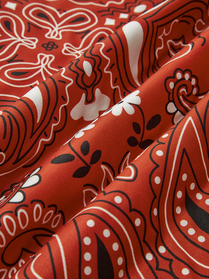 Paisley Desenli Bağcıklı Yelek