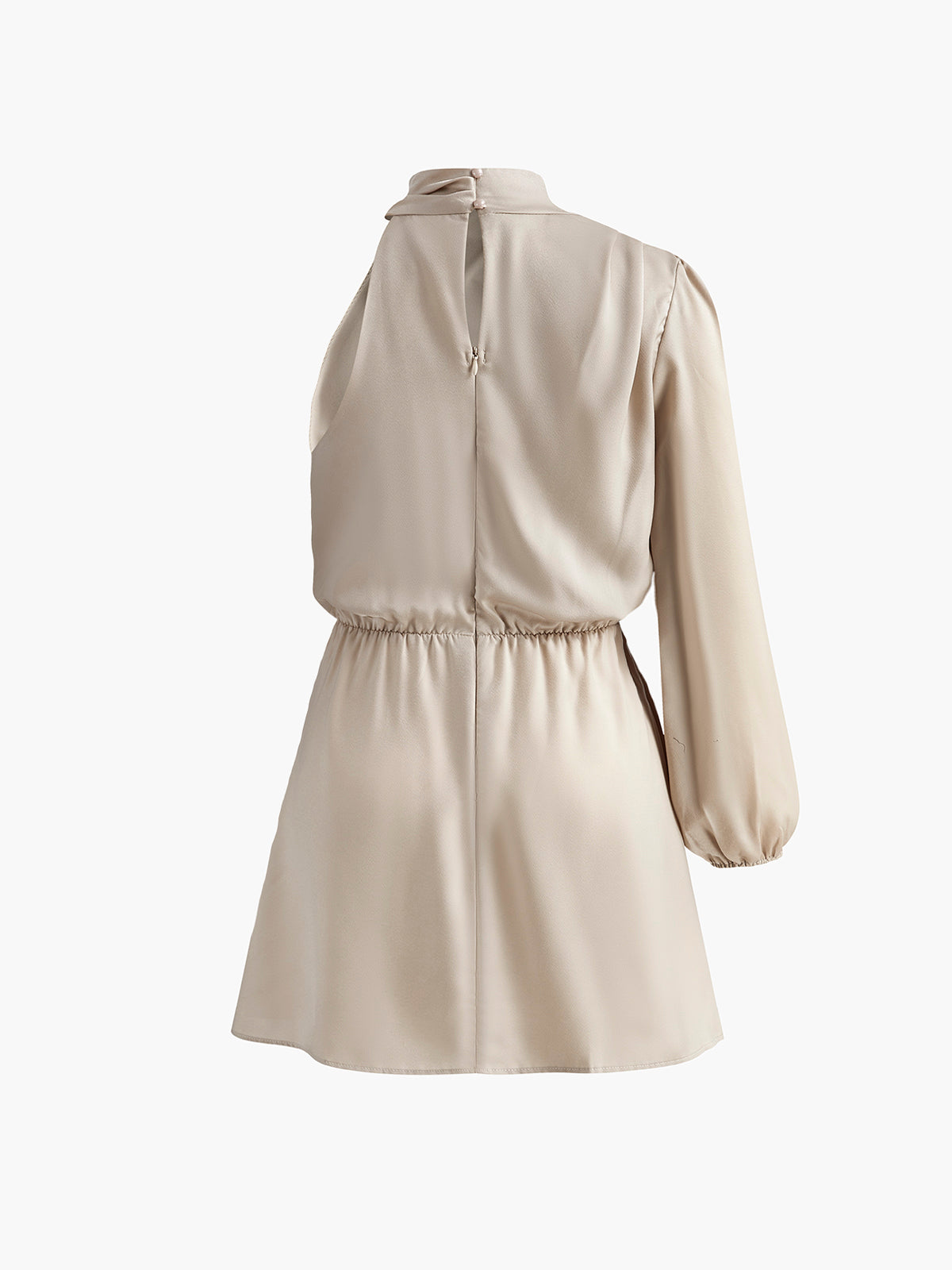 Tek Kol Fırfırlı Drapeli Elbise