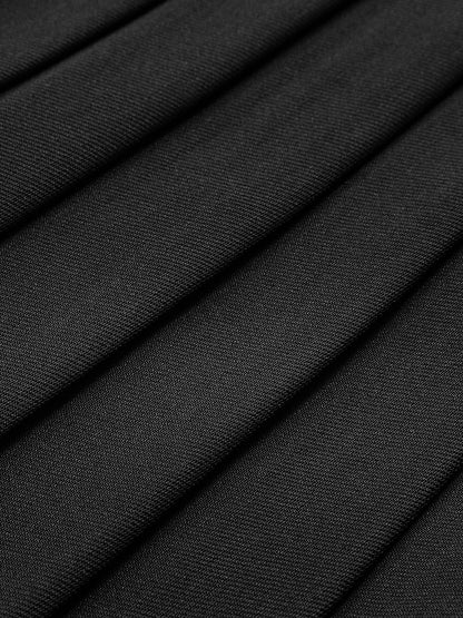 Pantolon, ceket, yelek ile plise mini etek takımı