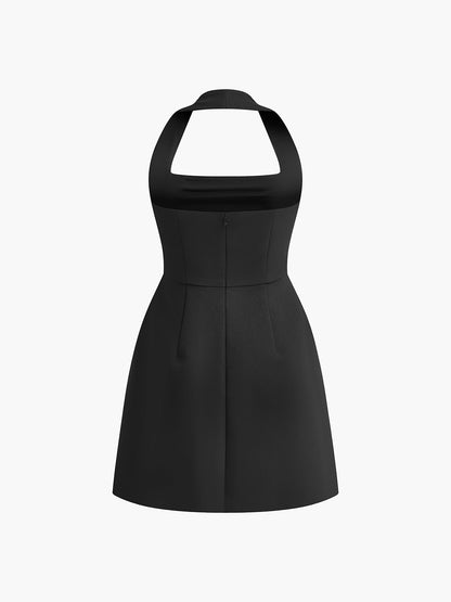 Şık Halter Desenli Elbise