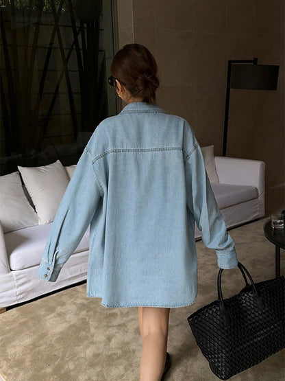 Yaka Cep Denim Ceket