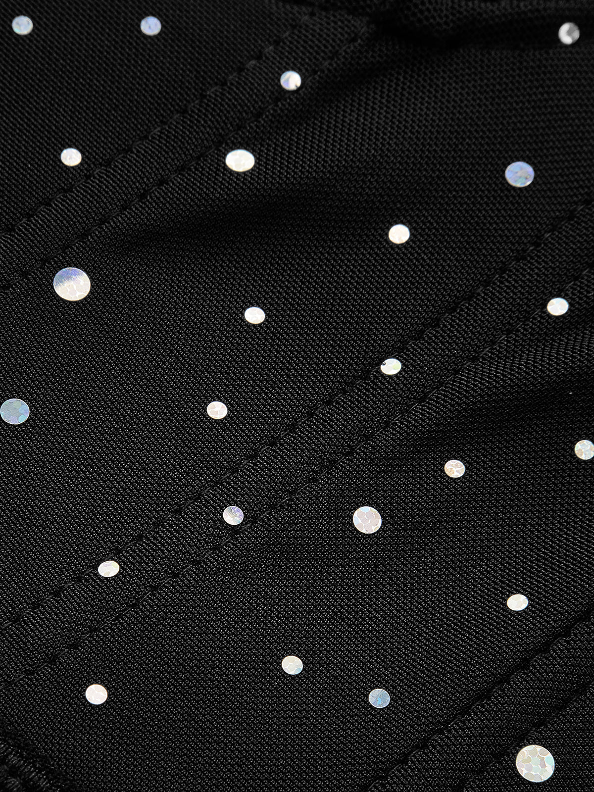 Semi-Sheer Mesh Polka Dot Corset Top