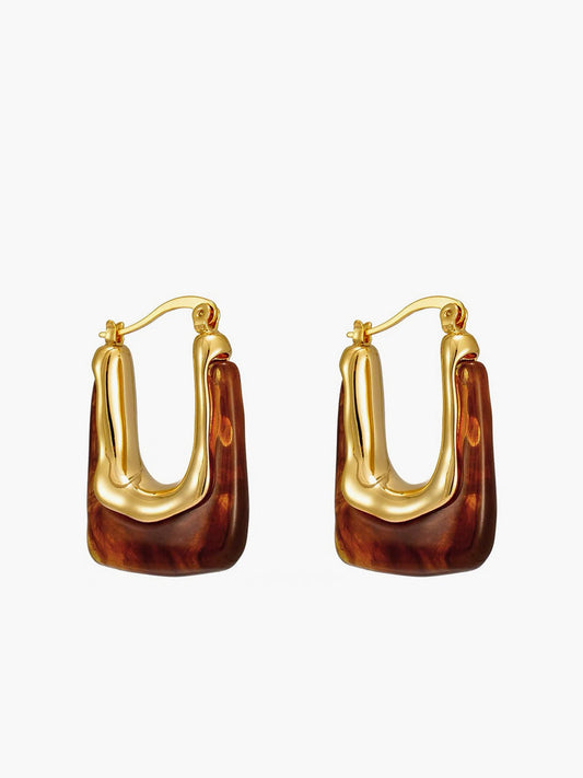 U-Şekil Amber Halka Küpe