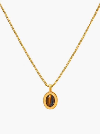 Minimalist Kaplan Göz Taşı Kolye