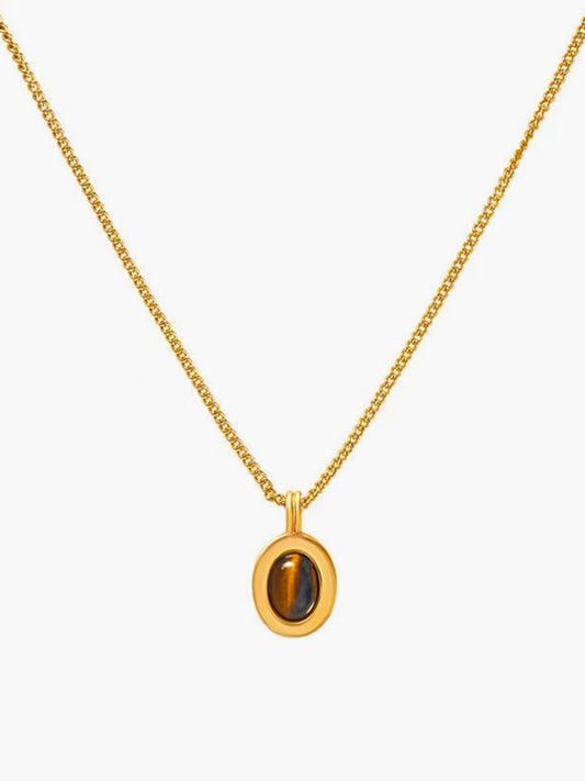 Minimalist Kaplan Göz Taşı Kolye