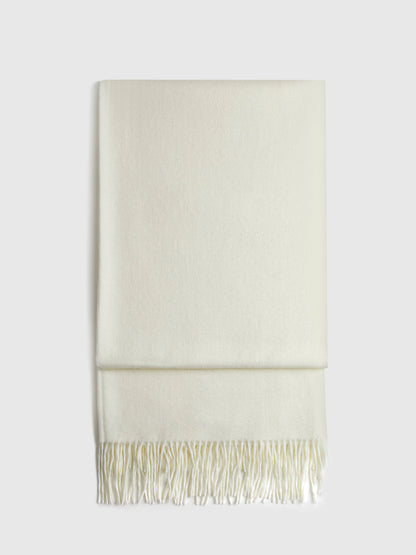 Yün Karışımlı Minimalist Ponpon Eşarp