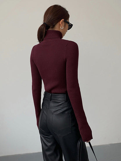 Minimalist Yuvarlak Yaka İnce Triko Üst