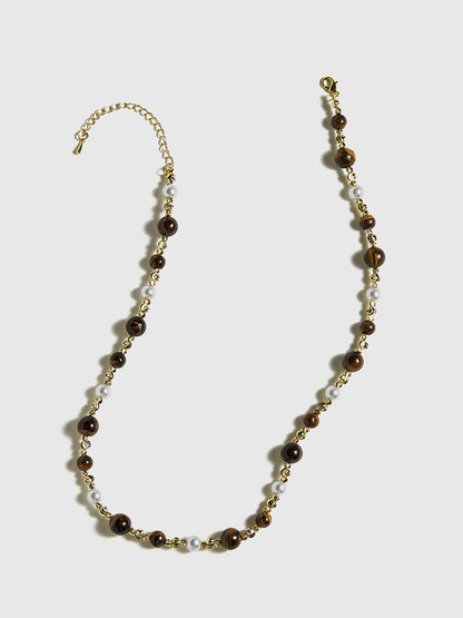 Kaplan Gözü Taşı Choker Kolye