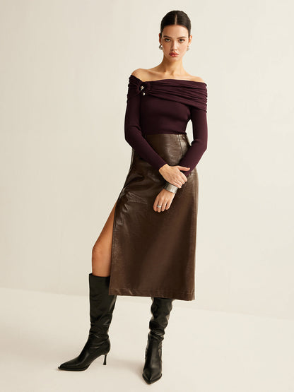 Wrinkled Tight Knit Top