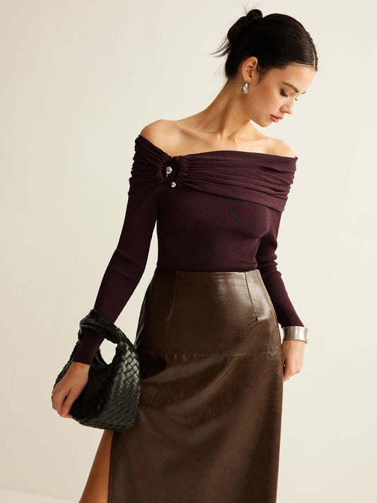 Wrinkled Tight Knit Top