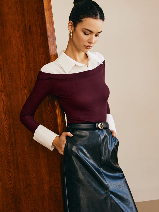 Yarı Saydam Panel Jersey Slim Üst