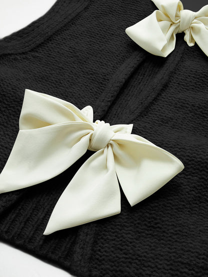 Fiyonklu Önü Açık Süveter