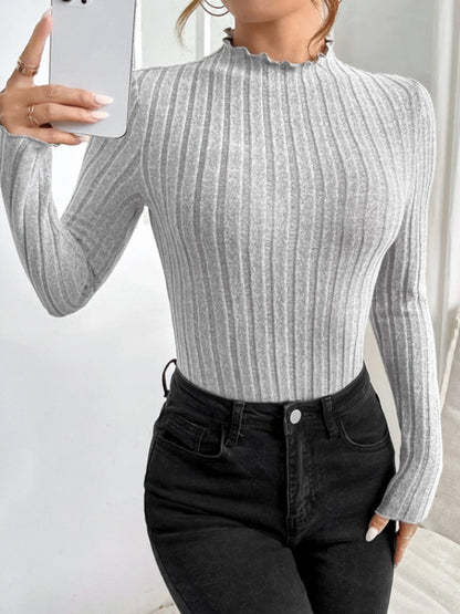 Kanalı Kırışık İnce Bodysuit
