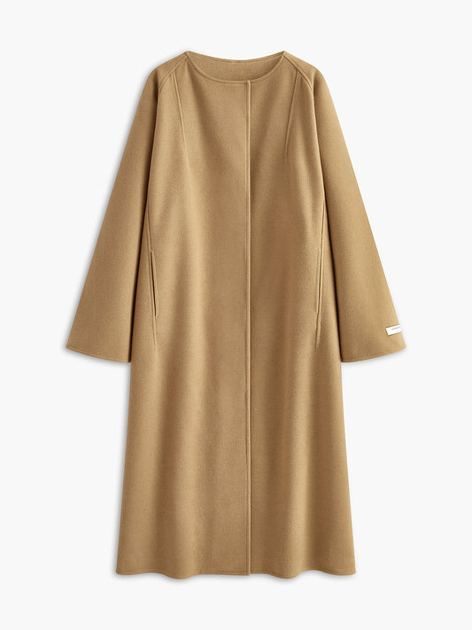 Minimalist Oversized Yün Uzun Palto
