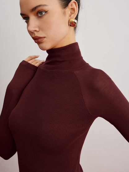 Transparent Sleeve Slim Fit Sweater