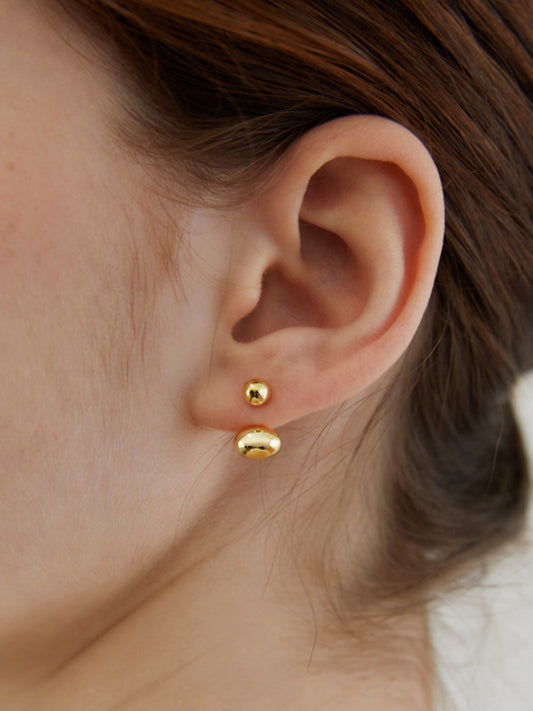 Oval Bean Stud Küpe