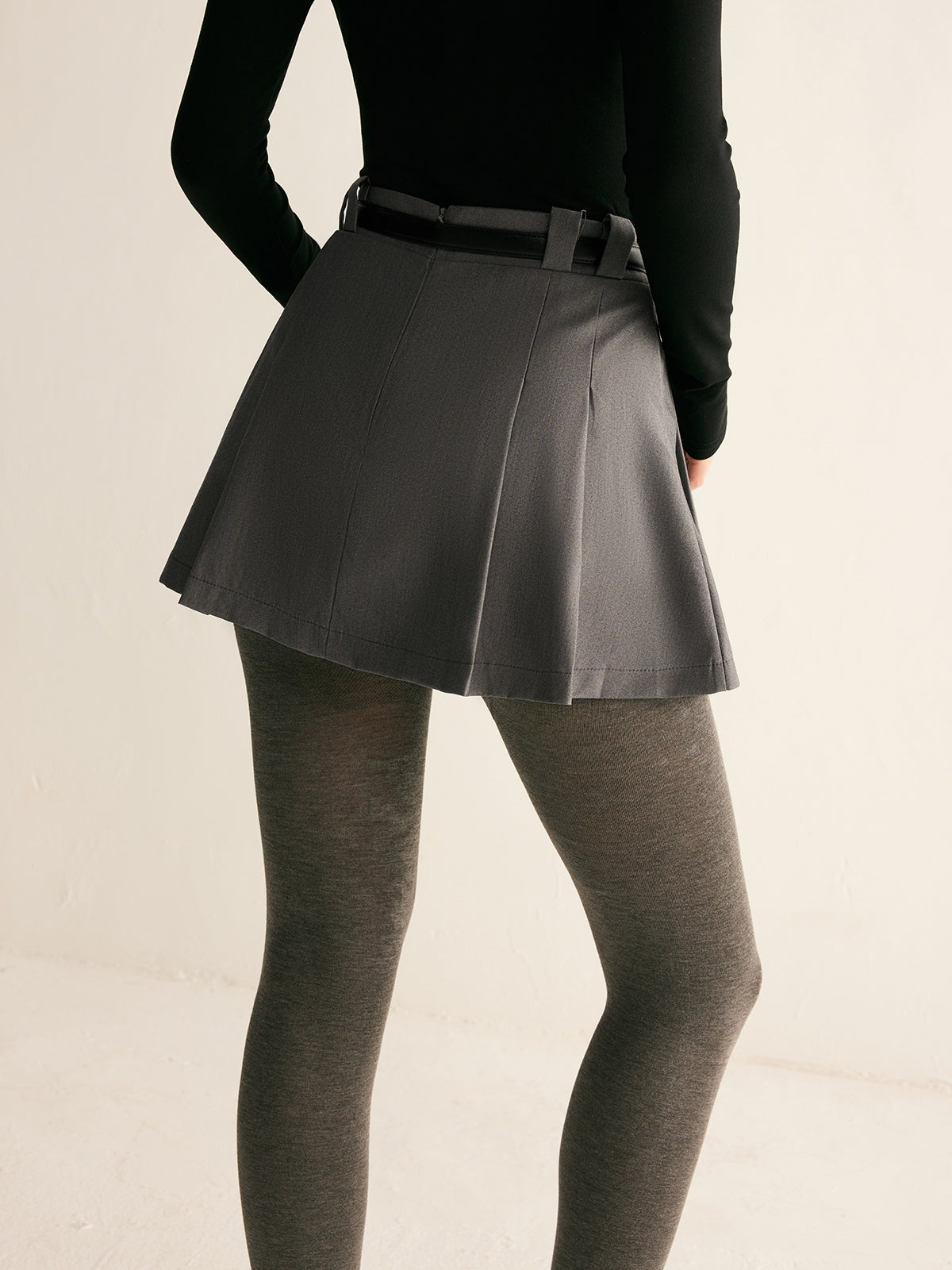 Kemer Olmadan Plise Etek Mini Elbise