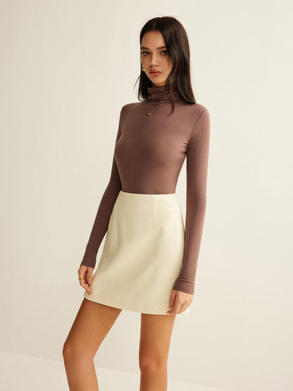 Minimalist A-Line Fermuarlı Mini Etek