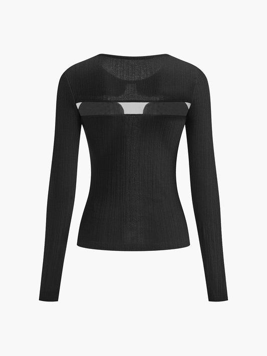 Yarı Şeffaf Seksi Dar T-shirt