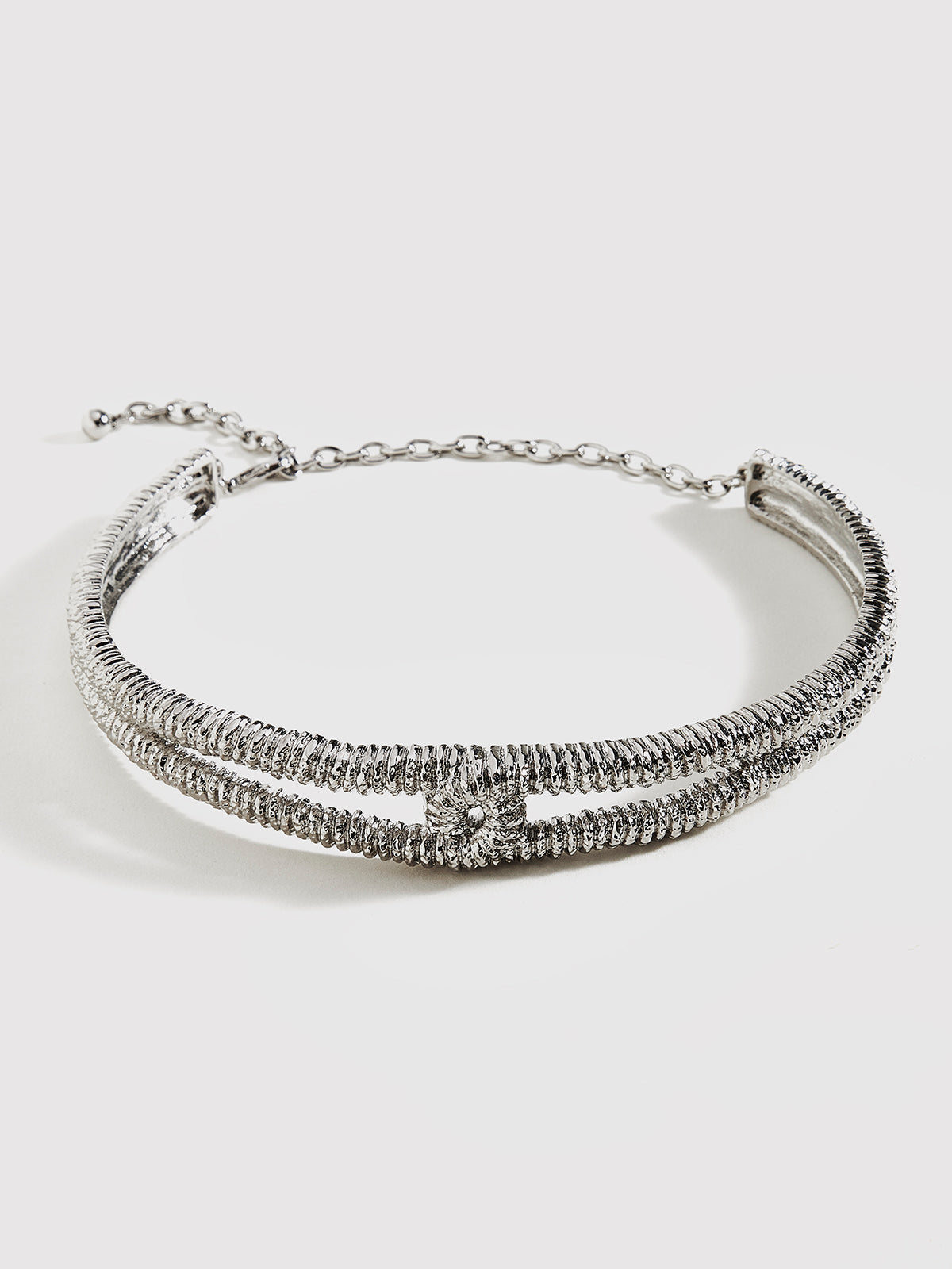 Retro Metal İkili Doku Choker