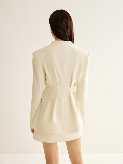 Şık Fırfırlı Düğmeli Blazer