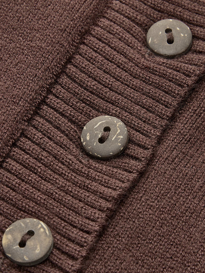 Crew Neck Breasted Cardigan