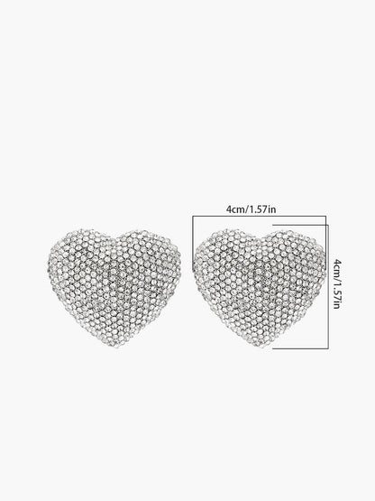 Rhinestone Kalp Küpe
