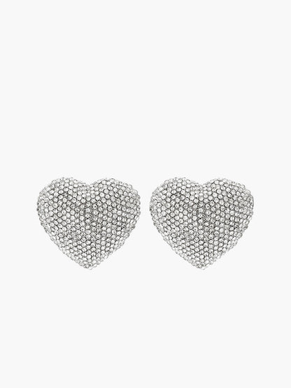 Rhinestone Kalp Küpe
