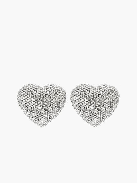 Rhinestone Kalp Küpe