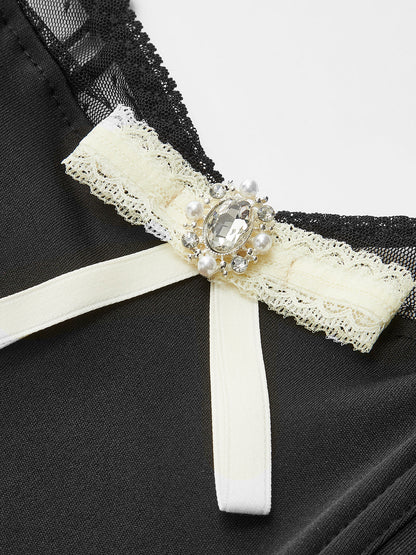 Rhinestone Yaylı Küçük Bluz