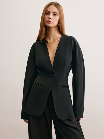 Kullanışlı Ayırıcı Düğme Sıkan Blazer