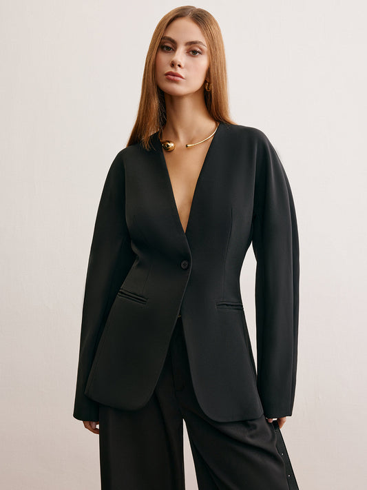 Kullanışlı Ayırıcı Düğme Sıkan Blazer