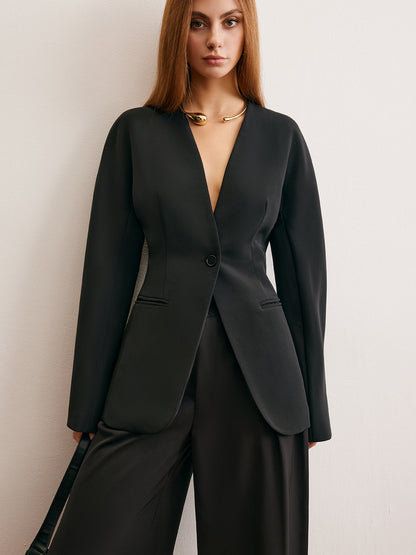 Kullanışlı Ayırıcı Düğme Sıkan Blazer